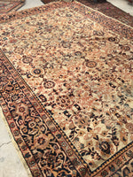 8’10 x 12’ antique ivory Persian Mahal (#1143ML) - Blue Parakeet Rugs
