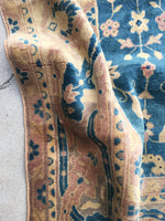 9 x 20 Antique Agra Rug (#1311) - Blue Parakeet Rugs
