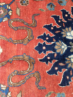 9’1 x 11’4 Antique 1920s Persian Tabriz Rug / 9x11 vintage rug (#1271) - Blue Parakeet Rugs