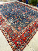 8’9 x 11’9 Antique Persian rug #2595ML - Blue Parakeet Rugs