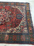 6’6 x 9’2 Beautiful and Bold tribal Heriz rug (#1086) - Blue Parakeet Rugs
