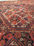 5’2 x 9’ antique Qashqai tribal rug (#408) / Large vintage rug - Blue Parakeet Rugs