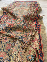 3’1 x 15’9 Antique Persian Camel Hair Serab Runner #2406ML - Blue Parakeet Rugs