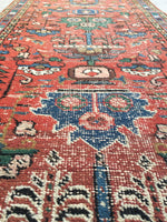 2’2 x 8’8 Antique Persian Heriz Runner / Rug Runner - Blue Parakeet Rugs