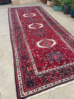 5’2 x 12’8 Vintage Persian Gharajeh Runner #2353 / 5x13 Vintage Runner - Blue Parakeet Rugs