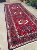 5’2 x 12’8 Vintage Persian Gharajeh Runner #2353 / 5x13 Vintage Runner - Blue Parakeet Rugs