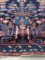 3’6 x 12’8 Indigo Blue Antique Bakhtiari Runner - Blue Parakeet Rugs