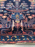 3’6 x 12’8 Indigo Blue Antique Bakhtiari Runner - Blue Parakeet Rugs