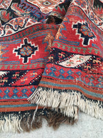 5 x 7'3 Antique nomadic rug (#1282) / 5x7 Vintage rug - Blue Parakeet Rugs
