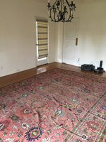 9'1 x 13' love worn antique Persian Mahal Rug - Blue Parakeet Rugs