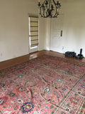 9'1 x 13' love worn antique Persian Mahal Rug - Blue Parakeet Rugs