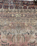 7’8 x 13’5 Antique worn and muted Persian Kerman Lavar rug #1975ML / 8x13 Vintage rug - Blue Parakeet Rugs