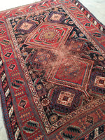 5 x 7'3 Antique nomadic rug (#1282) / 5x7 Vintage rug - Blue Parakeet Rugs