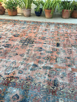 10’6 x 13’6 worn antique Persian Mahal Rug (#788) - Blue Parakeet Rugs