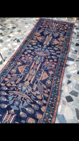 3’6 x 12’8 Indigo Blue Antique Bakhtiari Runner - Blue Parakeet Rugs