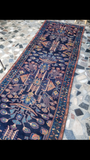 3’6 x 12’8 Indigo Blue Antique Bakhtiari Runner - Blue Parakeet Rugs