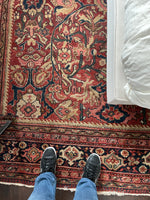 7'9 x 11'5 Antique 1920s Mahal village rug (#606) - Blue Parakeet Rugs