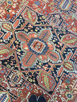 7’3 x 9’2 Rainbow Persian Heriz Rug (#860) - Blue Parakeet Rugs