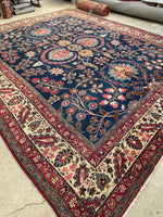 10'4 x 13' Antique Persian rug #1838 / Large Vintage Rug / 10x13 Vintage Rug - Blue Parakeet Rugs