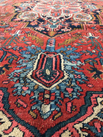 6’6 x 9’2 Beautiful and Bold tribal Heriz rug (#1086) - Blue Parakeet Rugs