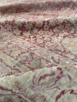 10’3 x 11’6 Antique floral design Kerman Lavar rug #1970ML / 10x12 Vintage rug - Blue Parakeet Rugs