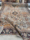 7’7 x 10’3  Late 19th Century Persian Mahal rug (#2371) - Blue Parakeet Rugs