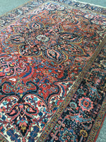 8'4" x 11'2" Antique Heriz Rug - Blue Parakeet Rugs