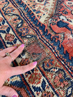 9'8 x 12'2 Antique Worn Persian Mahal Rug #2732