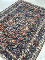 5’7 x 7’ Antique Shiraz Tribal Rug (#1376) - Blue Parakeet Rugs