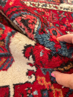 5’2 x 12’8 Vintage Persian Gharajeh Runner #2353 / 5x13 Vintage Runner - Blue Parakeet Rugs