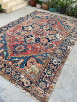 8'4 x 11'7 Antique Tribal Mountain rug #2070 / 8x12 Vintage Rug - Blue Parakeet Rugs