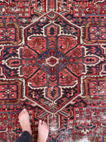 7’10 x 10’8 Antique Persian Heriz #2366 - Blue Parakeet Rugs