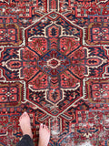 7’10 x 10’8 Antique Persian Heriz #2366 - Blue Parakeet Rugs