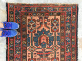 3'4" x 6'3” antique Persian Malayer (#447) - Blue Parakeet Rugs