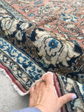 10x14 antique Persian Yazd Rug (#1027) - Blue Parakeet Rugs