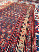 3'10 x 6'10 Antique paisley field rug #542 / 4x7 vintage rug - Blue Parakeet Rugs