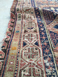 5’1 x 8’1 Antique Soumak flat weave rug - Blue Parakeet Rugs