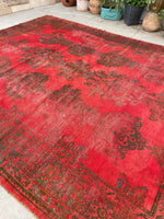 9'1 x 10'10" Worn Turkish Oushak Rug #JLH / 9x11 Turkish Rug / 9x11 Vintage Rug - Blue Parakeet Rugs