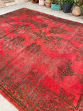 9'1 x 10'10" Worn Turkish Oushak Rug #JLH / 9x11 Turkish Rug / 9x11 Vintage Rug - Blue Parakeet Rugs