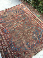 4’8 x 5’9 Persian Shiraz Tribal Rug - Blue Parakeet Rugs