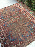 4’8 x 5’9 Persian Shiraz Tribal Rug - Blue Parakeet Rugs