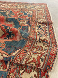 8' x 11’4 Late 19th Century Serapi #2403/ Large Oriental Rug - Blue Parakeet Rugs