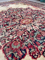 8x11 Antique Persian Kerman rug #2367 - Blue Parakeet Rugs