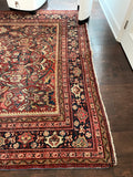7'9 x 11'5 Antique 1920s Mahal village rug (#606) - Blue Parakeet Rugs