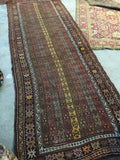 4’2 x 11’3 Antique Kurdish Runner(#1044) - Blue Parakeet Rugs