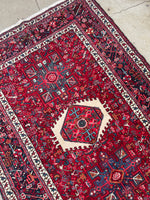 5’2 x 12’8 Vintage Persian Gharajeh Runner #2353 / 5x13 Vintage Runner - Blue Parakeet Rugs