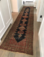 3’ x 13’3 antique Kurdish runner - Blue Parakeet Rugs