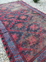 7’2 x 11’5 Antique Soumak flat weave rug - Blue Parakeet Rugs
