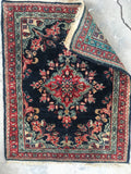 2’1 x 2’8 antique Sarouk Mat Rug (#1367) - Blue Parakeet Rugs