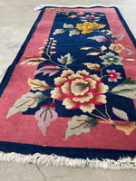 2x4 Antique Chinese Art Deco Rug (#1558) - Blue Parakeet Rugs